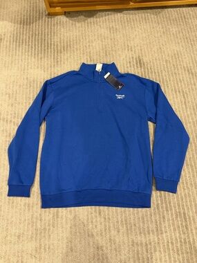 Reebok Men's Blue Quarter-Zip Pullover Sweatshirt